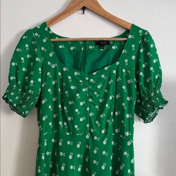 J. Crew Puff-sleeve midi dress in bandana flowers print EUC - Picture 2 of 6